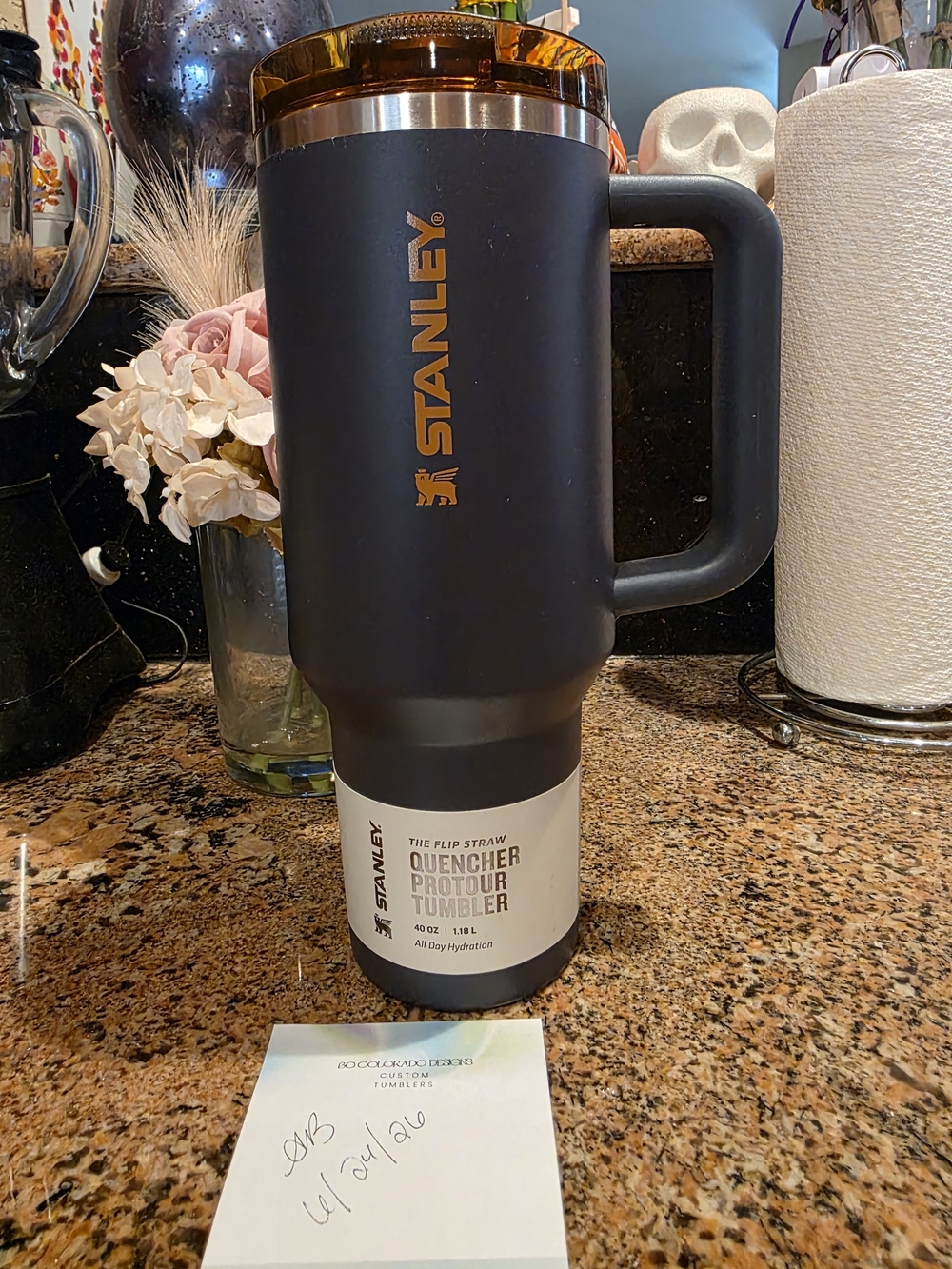 Stanley Twilight Travel Quencher Tumbler with Amber Lid